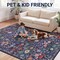 Jonathan Y Primrose Art Nouveau Floral Border Non-Slip Machine-Washable Green/Pink 4 ft. x 6 ft. Area Rug BTF100B-4 - alternate 4