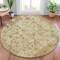 Homeroots 8' Gold And Ivory Round Patchwork Washable Indoor Outdoor Area Rug 631427 - alternate 2