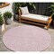 Homeroots 8' Pink And Silver Round Geometric Washable Indoor Outdoor Area Rug 594493 - alternate 1