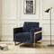 Leisuremod Lincoln Boucle Fabric Accent Armchair, Gold Stainless Steel Frame & Removable Back Cushion, Blue LA31-B-BU - alternate 3