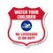 Signmission Pool Safety Shield Sign Attention Watch, 12 Inch X 12 Inch, Plastic Sign SHI-P-12-430 - alternate 1