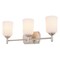 Vaxcel Laurelhurst 3-Light Vanity Light, Satin Nickel, Frosted White Glass, 22-In. Wide W0578 - alternate 1