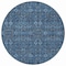 Homeroots 8' Round Blue and Black Round Floral Washable Non Skid Indoor Outdoor Area Rug 564307 - alternate 2