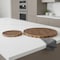Homeroots Set of Two Natural Light Brown Round Wood Handmade Serving Trays 609085 - alternate 4