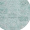 Homeroots 8' Teal Blue And Gray Round Damask Washable Indoor Outdoor Area Rug 603793 - alternate 4