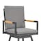 Homeroots 48" Dark Gray Metal Swivel Outdoor Bar Height chair with Footrest 571178 - alternate 3