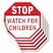 Signmission Stop Watch For Children, 4 inch X 4 inch, Vinyl Decal, 5PK OC-D-5PACK-4-36 - alternate 1