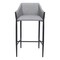 Homeroots 30" Slate Gray And Black Fabric And Steel Bar Height Bar Chair 555655 - alternate 2