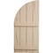 Ekena Millwork Hand Hewn 4 Board Joined Board-n-Batten w/Quarter Round Arch Top Faux Wood Shutters, 22W x 58H, PR SHUBJQ22X58HHPR - alternate 4