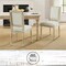 Homeroots Set of Two Cream and Brown Upholstered Linen Dining Side Chairs 535363 - alternate 3