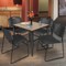 Regency Square Kahlo Breakroom Table W/ 4 Zeng Stack Chairs, 30 in W, 30 in L, Noble Oak TPL3030NOBK44BK - alternate 4