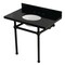 Kingston Brass 36" Black Granite Console Sink with Brass Legs, 8-Inch, 3-Hole, Black Granite/Oil Rubbed Bronze KVPK3630KB5 - alternate 1