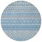 Homeroots 8' Sky Blue And Denim Blue Round Quatrefoil Washable Indoor Outdoor Area Rug 583242 - alternate 2