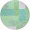 Homeroots 8' Sage Mint Green Teal Blue And Ivory Round Geometric Washable Indoor Outdoor Area Rug 612384 - alternate 2