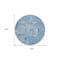 Homeroots 8' Denim Blue And Ivory Round Abstract Washable Indoor Outdoor Area Rug 596856 - alternate 3