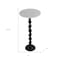 Homeroots 25" White and Black Marble and Aluminum Round Pedestal End Table 634880 - alternate 2