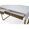 Homeroots 47" White and Gold Wood and Metal Writing Desk With Two Drawers 543788 - alternate 2