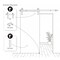 Sartodoors Barn Door 36 x 96 inches, Planum 0444 White Silk with Black Inserts and Frosted Glass, 6.6FT Silver PLANUM0444BD-S-WS-3696 - alternate 3