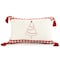 Homeroots 16" X 24" Red and White Christmas Tree Cotton Zippered Pillow With Tassels 534294 - alternate 3