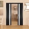 Sartodoors Slab Barn Door Panel, Planum 0040 Matte Black with White Glass, Sturdy Finished Doors, Pocket Close PLANUM0040S-BLK-30 - alternate 3