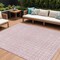 Homeroots 9' X 12' Pink And Ivory Geometric Washable Indoor Outdoor Area Rug 614771 - alternate 1