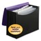 Smead Poly Expanding File, 0.88in Exp, 12 Sections, Cord/Hook Closure, 1/6-Cut Tabs, Letter, Black/Purple 70862 - alternate 3