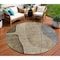 Homeroots 8' Brown Taupe And Beige Round Abstract Washable Indoor Outdoor Area Rug 582004 - alternate 1