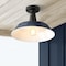 Jonathan Y Camila 14" 1-Light Classic Industrial Indoor/Outdoor Iron LED Semi Flush Mount, Navy/White JYL7617C - alternate 2