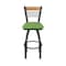 Holland Bar Stool Co Eleanor 30in Swivel Bar Stool with Black Wrinkle Finish, Medium Back and Graph Parrot Seat 880 - alternate 4
