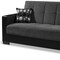 Homeroots 87" Dark Gray And Black Chenille Sleeper Sofa And Toss Pillows With Brown Legs 607091 - alternate 3