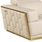 Homeroots 47" Beige and Gold Italian Leather Club Chair 551604 - alternate 4