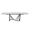Homeroots 71" White and Black Stone and Iron Self-Storing Leaf Dining Table 370719 - alternate 1