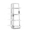 Homeroots 69" White Stainless Steel and Wood Four Tier Etagere Bookcase 544732 - alternate 3