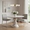 Homeroots 51" White Marble and Wood Pedestal Base Round Top Dining Table 623353 - alternate 3