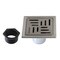 Kingston Brass 4" Stainless Steel Square Shower Drain with Flange and Hair Trap, Brushed Stainless Steel BSF4410SS - alternate 1