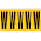 Brady Outdoor Vinyl 3.875 in Black on Yellow Letters W Card of 5 Labels, 5PK 1560-W - alternate 1