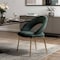 Homeroots Green and Gold Velvet and Metal Curved Back Dining Side Chair 719659 - alternate 2
