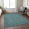 Homeroots 10' X 14' Teal Blue Aqua And Ivory Floral Washable Indoor Outdoor Area Rug 581929 - alternate 3