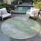 Homeroots 8' Artichoke Green Lavender And Ivory Round Abstract Washable Indoor Outdoor Area Rug 618192 - alternate 3