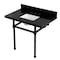 Kingston Brass 36" Black Granite Console Sink with Brass Legs, 8-Inch, 3-Hole, Black Granite/Matte Black KVPK3630KBSQ0 - alternate 1