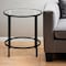 Homeroots 22" Black And Clear Glass And Steel Round End Table 543829 - alternate 1