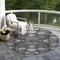 Homeroots 8' Charcoal Gray And Beige Round Floral Washable Indoor Outdoor Area Rug 605463 - alternate 3
