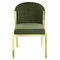 Homeroots Set of Two Green and Gold Upholstered Velvet And Steel Wing Back Dining Side Chairs, 2PK 573340 - alternate 1