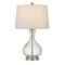 Homeroots 27" Clear Metal Round Table Lamp With White Shade 524703 - alternate 2