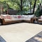 World Rug Gallery Modern Abstract Lines Weather Resistant Reversible Indoor/Outdoor Rug 7 ft 10 in x 10 ft Natural WR110NATURAL8X10 - alternate 1