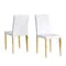 Homeroots Set of Two White and Gold Faux Leather and Metal Dining Side Chairs, 2PK 719652 - alternate 2