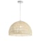 Jonathan Y Campana 20" 1-Light Bohemian Modern Woven Rope/Iron LED Pendant, Cream JYL6504A - alternate 3