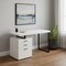 Homeroots 47" White and Black Wood and Metal Sled Computer Desk With Three Drawers 489922 - alternate 2