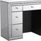 Homeroots 47" Silver Mirrored Glass and Faux Crystal Seven Drawer Vanity Table 632734 - alternate 4