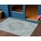 Homeroots 3' X 5' Teal Blue Floral Medallion Washable Indoor Outdoor Area Rug 607944 - alternate 1